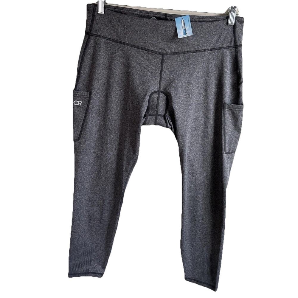 Club Ride Padded Cycling Tights Womens L Coolmax Gray MTB Road Bike NWT